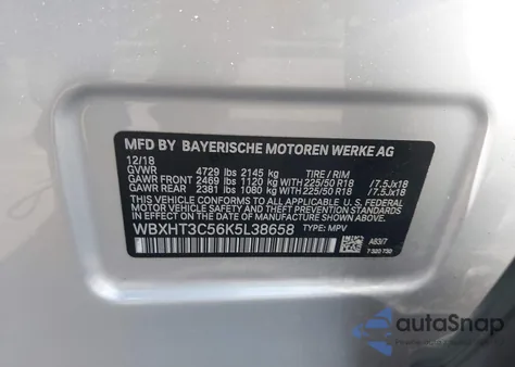 2019 BMW X1 xDrive28I z USA, uszkodzony, nr VIN WBXHT3C56K5L38658